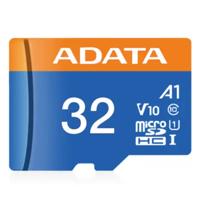 Vista lateral de Memoria MicroSD 32Gb Adata Premier C/Adaptador