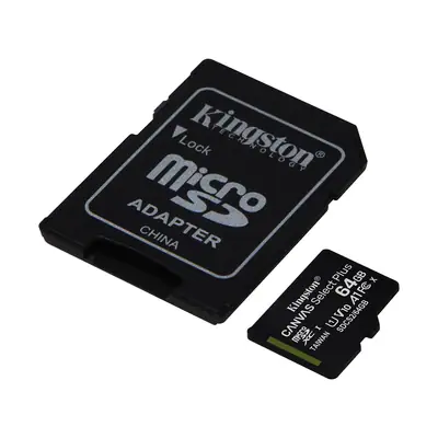 Memoria Micro Sd 64Gb Kingston Cl10 Canvas Select Plus C/Adaptador 100 Mb/S