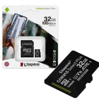 Detalles accesorios de Memoria MicroSD 32Gb Kingston Cl10 Canvas Select Plus C/Adaptador 100 Mb/S