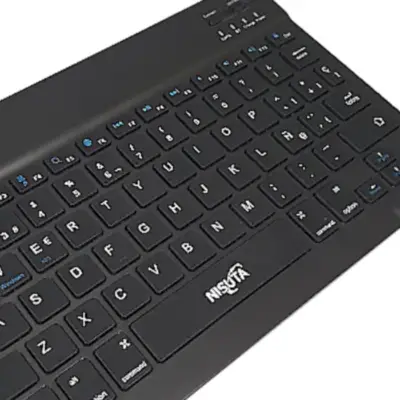 Detalles accesorios de Teclado Nisuta Bluetooth TE 8B Espanol compacto y ultra delgado