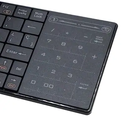 Detalles accesorios de Teclado Nisuta Inalambrico Nswiktv27 Espanol Con Touchpad
