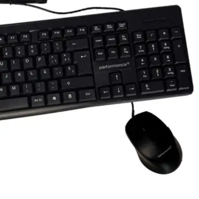Detalles accesorios de Teclado + Mouse Usb Performance 213966 Espanol Negro