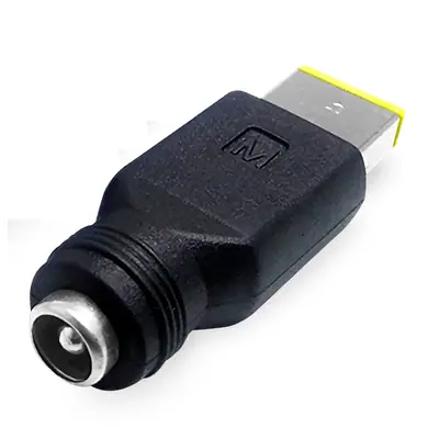 Vista lateral de Adaptador Dc Hueco 5,5 X 2,5 Mm Hembra A Rectangular Tipo Lenovo