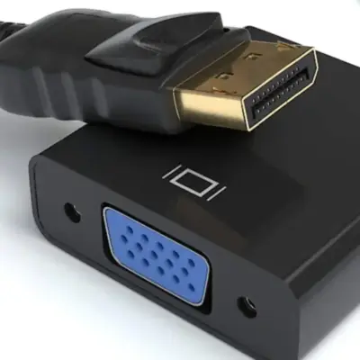 Vista lateral de Adaptador Conversor Displayport Macho / Vga Hembra 20 Cm