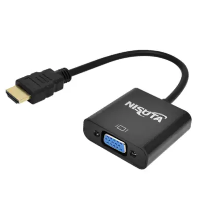 Adaptador Conversor Hdmi Macho / Vga Hembra Nisuta Activo Negro
