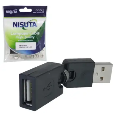 Detalles accesorios de Adaptador Usb 2.0 A-A Macho-Hembra Flexible 180 Grados
