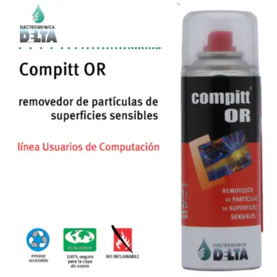 Vista lateral de Aire Comprimido PC / Computadoras Aerosol 250 g / 250 cc