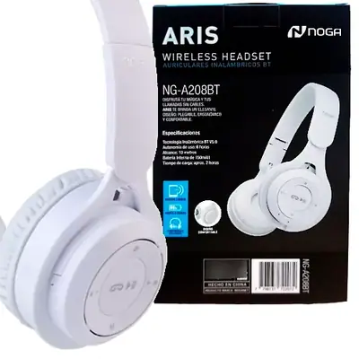 Vista lateral de Auricular Inalambrico Noga A-208Bt Aris Bluetooth Blanco