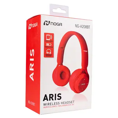 Detalles accesorios de Auricular Inalambrico Noga A-208Bt Aris Bluetooth Rosa