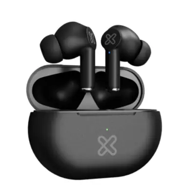Vista lateral de Auricular Inalambrico Klip Xtreme 17Hs c/cancelacion de ruido KTE-015BK