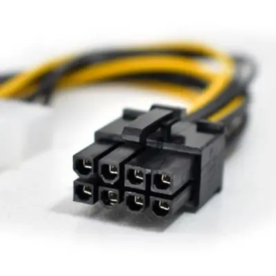 Vista lateral de Cable Power Molex Machx2 A Pci-E 8 Pin 10A Max Nisuta