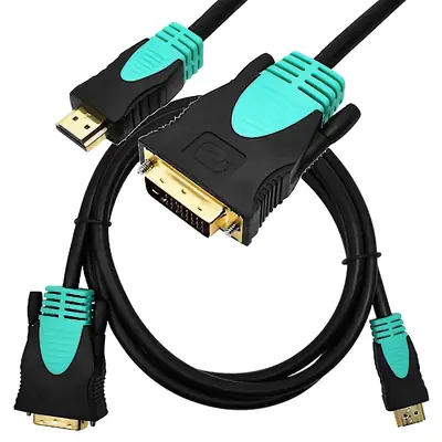 Detalles accesorios de Cable Dvi-D 24+1 Macho / Hdmi Macho Dual Link 5,00 Mts