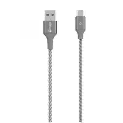 Vista lateral de Cable Usb C Macho / A Macho 1 m Negro Carga Rapida 60W Teros