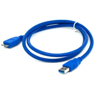Vista lateral de Cable Usb 3.0 A Macho / Micro-Usb-B Macho 1,5 Mts Azul