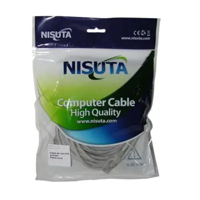 Vista lateral de Cable De Red Patchcord Rj45 20 Mts Cat 5E Nisuta