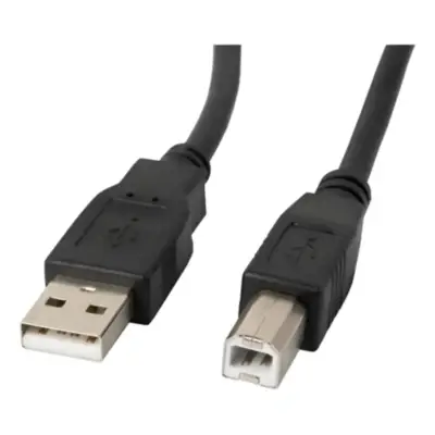 Vista lateral de Cable Usb 2.0 A/B Macho-Macho 1,35 Mts Estandar Negro