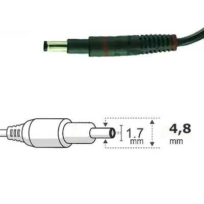 Vista lateral de Fuente 19,5 V 3,33 A Belsic 24220/24209 Cargador P/Notebook Ficha 4,8 X 1,7 Mm