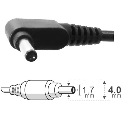 Vista lateral de Fuente 19 V 3,42 A Belsic 24136 Cargador P/Notebook Ficha 4,0 X 1,7 Mm