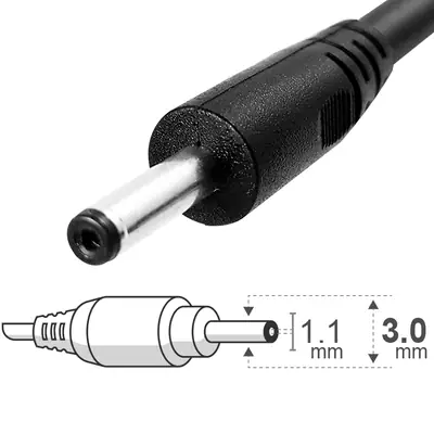 Vista lateral de Fuente 19 V 3,42 A Belsic 24139 Cargador P/Notebook Ficha 3.0 X 1,1 Mm