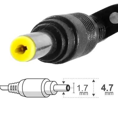 Vista lateral de Fuente 19 V 3,42 A Ficha 4,75 X 1,7 Mm Belsic 24140 Cargador P/Notebook