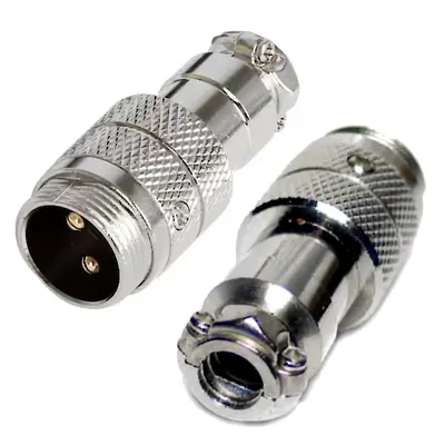 Detalles accesorios de Ficha Conector Gx16 2 Pines Macho Aviacion A Cable