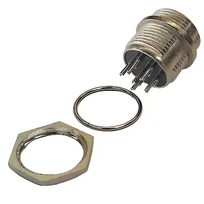 Detalles accesorios de Ficha Conector Gx16 6 Pines Macho Aviacion A Chasis