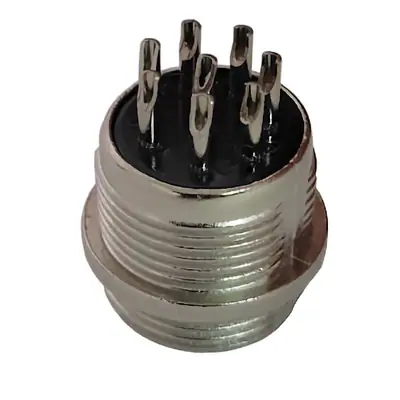Detalles accesorios de Ficha Conector Gx16 8 Pines Macho Aviacion A Chasis