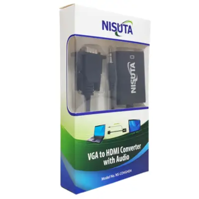 Detalles accesorios de Adaptador Conversor Vga / Hdmi Full Hd 1080P Nisuta
