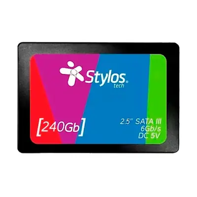 Vista lateral de Disco Ssd Estado Solido 240Gb 2,5 Stylos