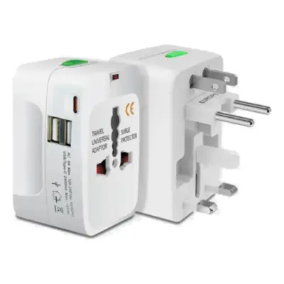 Adaptador Enchufe Universal Viajero Usa Europa Asia Con cargador USB