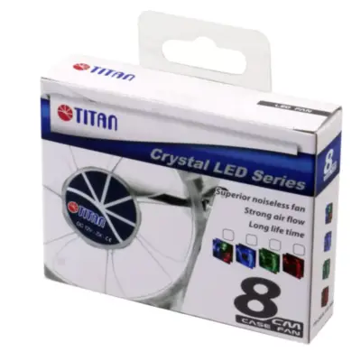 Detalles accesorios de Fan 80Mm Luz Led Azul 3Pin+Adpt 2000Rpm Ruleman Titan