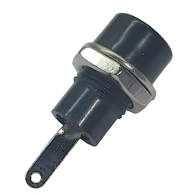 Vista lateral de Ficha Banana Hembra Jack Chasis Negro Larga