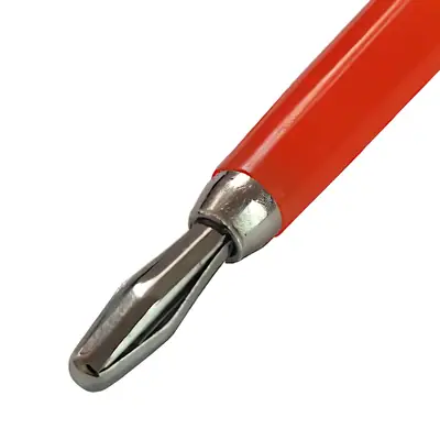 Detalles accesorios de Ficha Banana Plug Macho Estandar Rojo