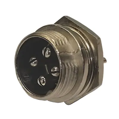Detalles accesorios de Ficha Conector Gx16 4 Pines Macho Aviacion A Chasis