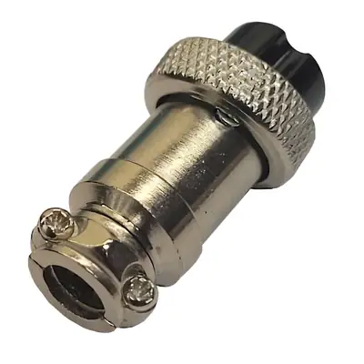 Vista lateral de Ficha Conector Gx16 4 Pines Hembra Aviacion A Cable