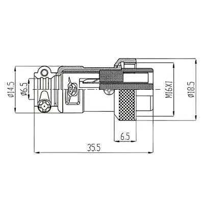 Detalles accesorios de Ficha Conector Gx16 5 Pines Hembra Aviacion A Cable