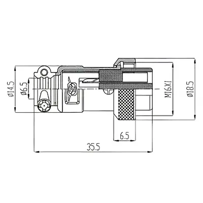 Detalles accesorios de Ficha Conector Gx16 7 Pines Hembra Aviacion A Cable