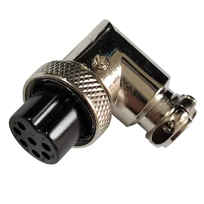 Ficha Conector Gx16 7 Pines Hembra Aviacion A Cable 90 Grados