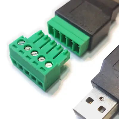 Detalles accesorios de Conector Ficha Usb 2.0 A Macho A Bornera