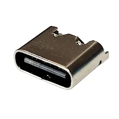Vista lateral de Conector Ficha Usb C Hembra 6 Pines Usb-C-Ch6-2 (6 Pines Rectos)