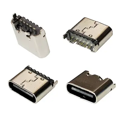 Detalles accesorios de Conector Ficha Usb C Hembra 6 Pines Usb-C-Ch6-2 (6 Pines Rectos)