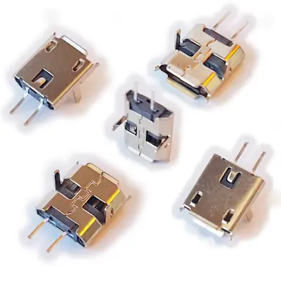 Detalles accesorios de Conector Ficha Micro Usb Hembra 2 Pin Smt-11