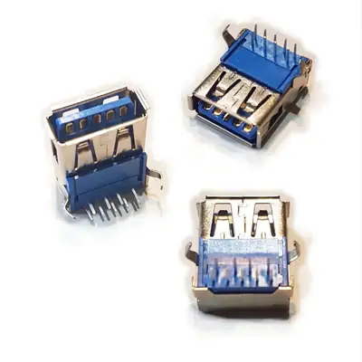 Detalles accesorios de Conector Ficha Usb 3.0 A Hembra A Chasis 90 Grados