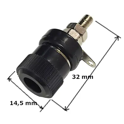 Detalles accesorios de Ficha Banana Hembra Jack Tipo Binding Post A Chasis Negro