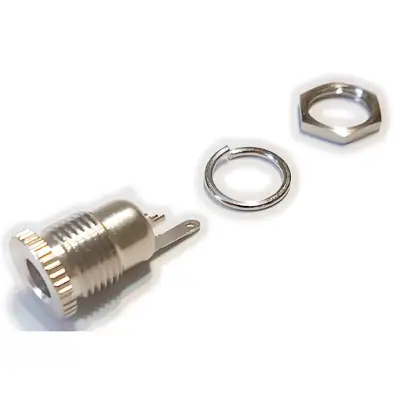 Ficha Dc Hueco 5,5 X 2,5 Mm Jack Hembra Chasis Rosca Trasera