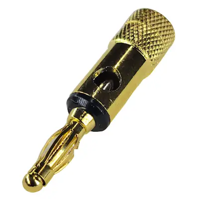 Ficha Banana Plug Macho Metal Negro