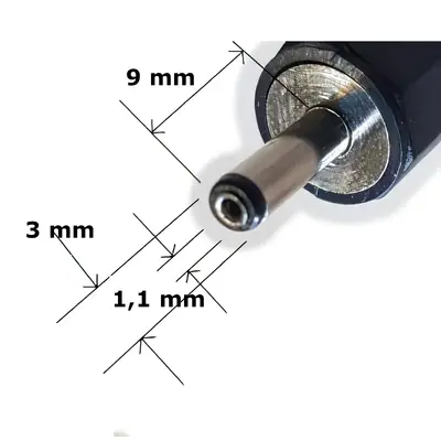 Detalles accesorios de Ficha Dc Hueco 3 X 1,1 X 9 Mm Plug Macho