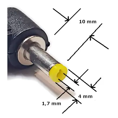Detalles accesorios de Ficha Dc Hueco 4 X 1,7 X 10 Mm Plug Macho 90 Grados