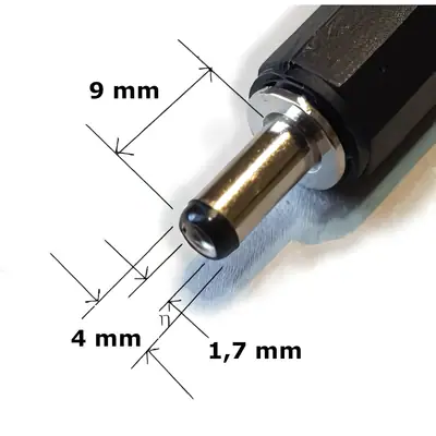 Detalles accesorios de Ficha Dc Hueco 4 X 1,7 X 9 Mm Plug Macho