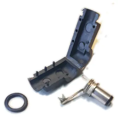 Vista lateral de Ficha Dc Hueco 5,5 X 2,1 X 9,5 Mm Plug Macho 90 Grados